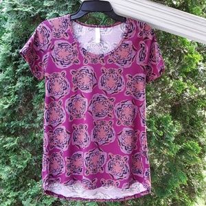 LuLaRoe Rare Purple Tiger print Classic Tee XS